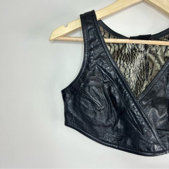 Harley-Davidson Black Leather Crop Top - Picture 4 of 6